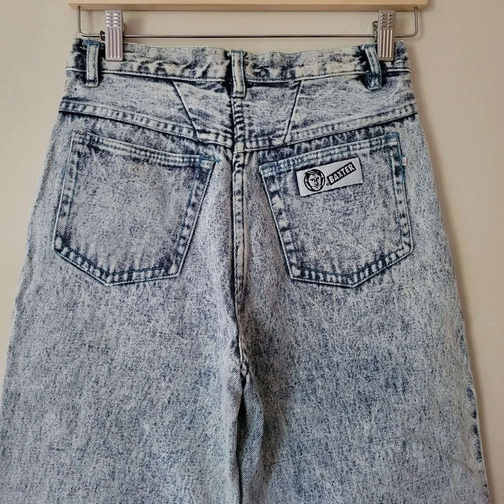 Vintage NWT Deadstock Acid Wash 80s Western Tapered Leg Jeans Size 26 - Picture 4 of 8